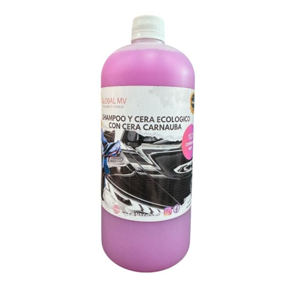 SHAMPOO Y CERA ECOLÓGICO GL-1262 CON CERA CARNAUBA Y AROMA COCONUT 1LT