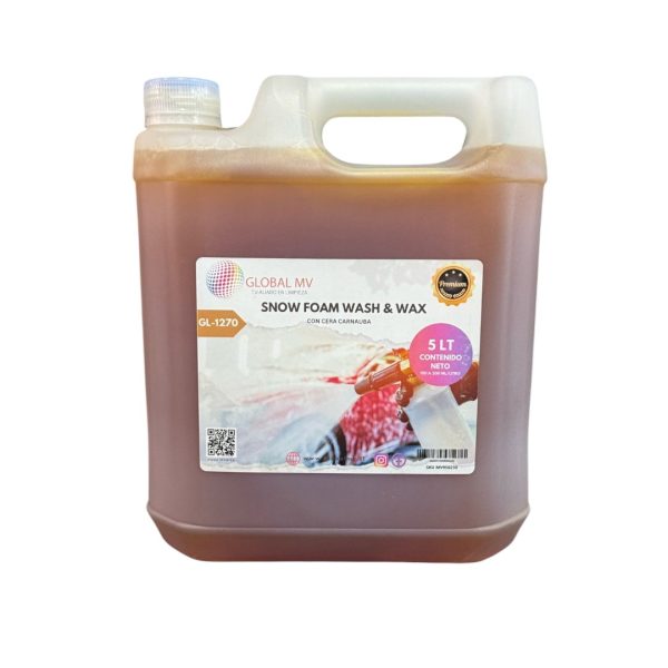 SNOW FOAM WASH & WAX GL 1270 (con cera carnauba) 5 LT