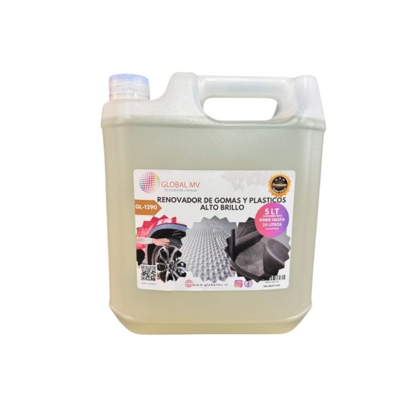 RENOVADOR DE GOMAS Y PLASTICOS ALTO BRILLO 5 LT GL-1290