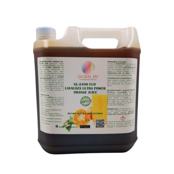 LAVALOZA ULTRA POWER CON JUGO DE NARANJA 5 LT GL-2480 ECO