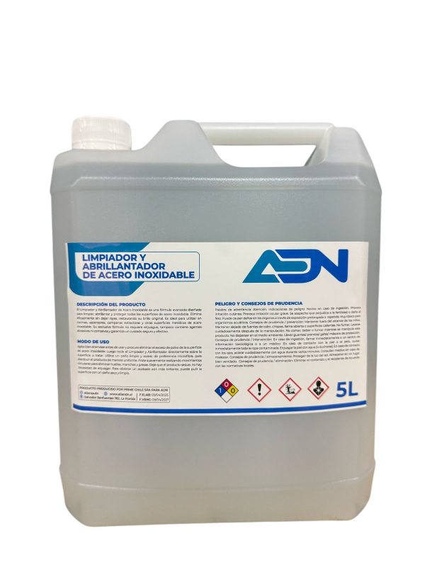LIMPIADOR Y ABRILLANTADOR DE ACERO INOXIDABLE 5L